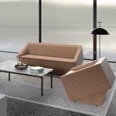 Cut Two Seater Cubical Fabric Office Lounge Sofa - Gavisco Office Furniture